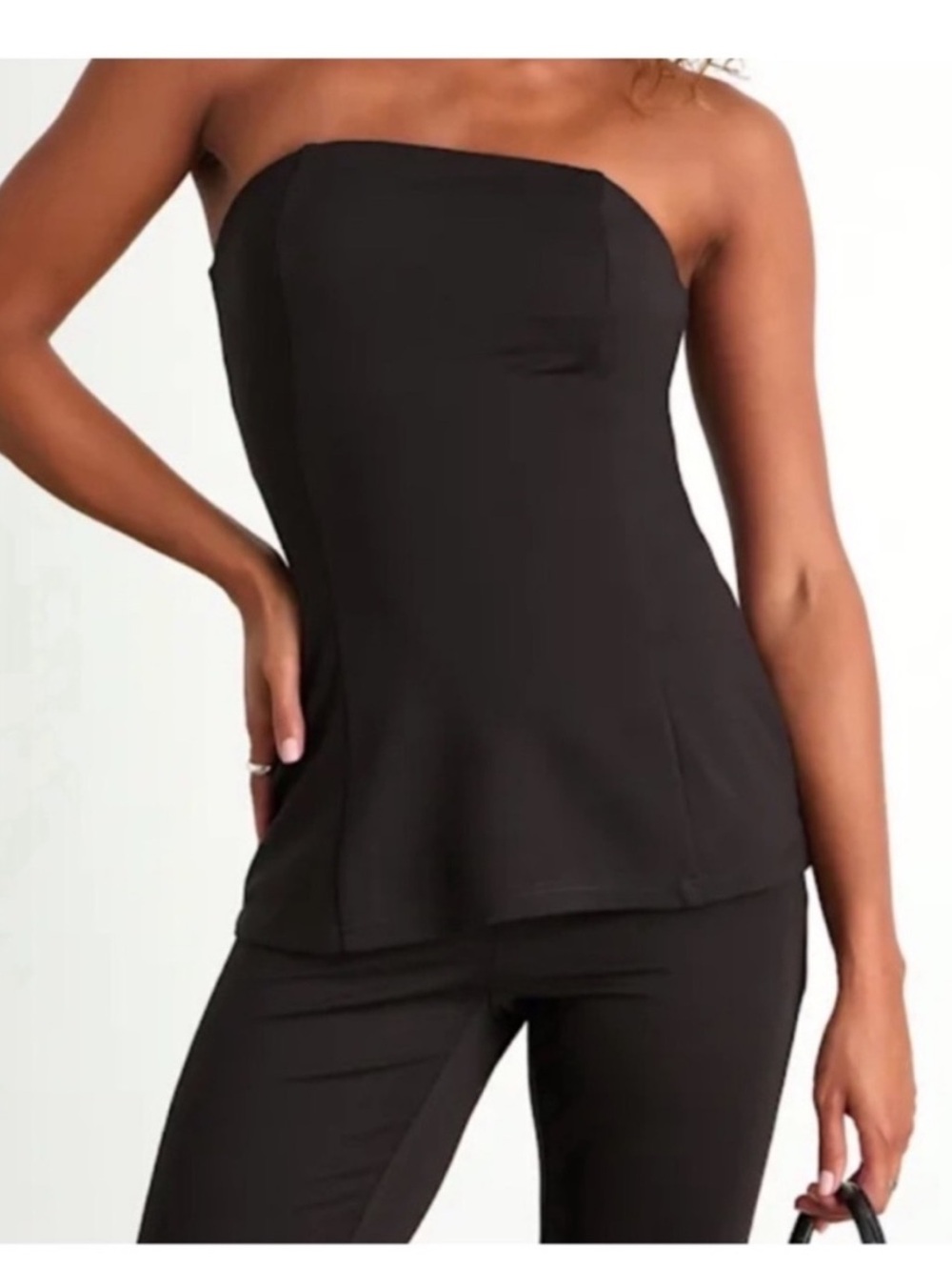 Scarlett Black Strapless Longline Top